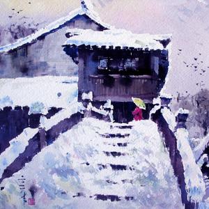 雪漫桥头
