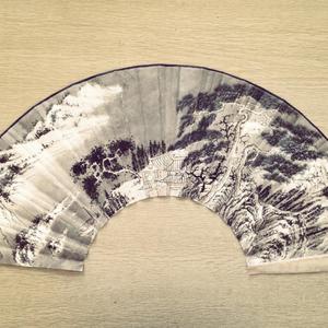 山水扇面