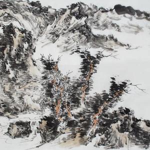 秋岭遥山图