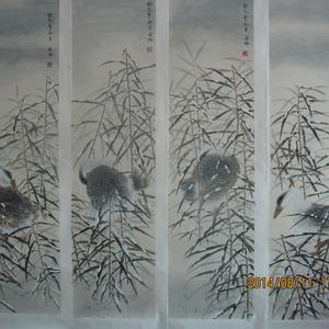 安琳【花鸟四条屏】