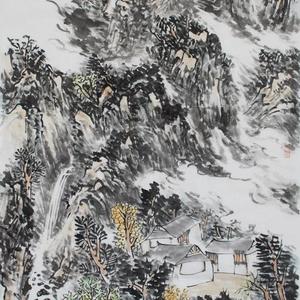 晓峰烟树云雾中