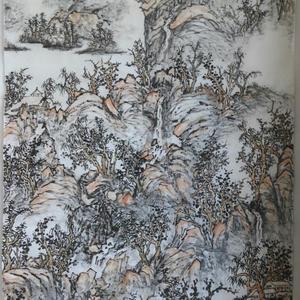 未完稿山水画