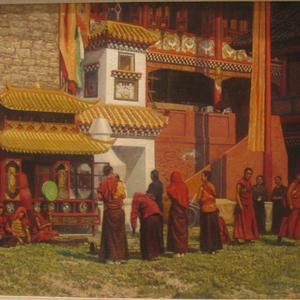 寺院晨光