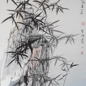 高风亮节----竹石图