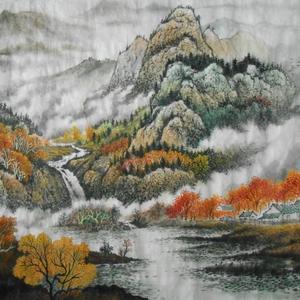 白雲生處秋葉紅