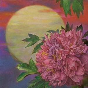王庆伟作品-《镜花水月-国色天香》（竖三联画）