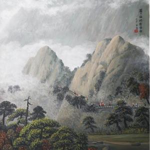 层层山岭在云中
