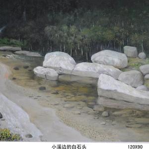 小溪边的白石头