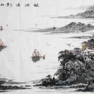 《秋湖溪影》