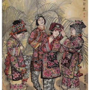 严项洋人物作品《彝家新装》