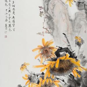 六尺整张向日葵《一团和气》