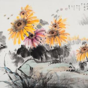 向日葵六尺横幅《吉祥如意》