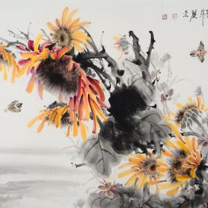 向日葵六尺横幅《金色阳光》