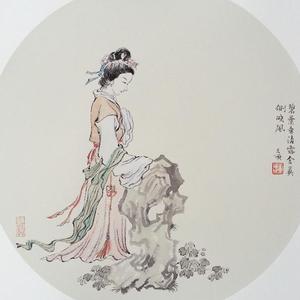 古代仕女团扇