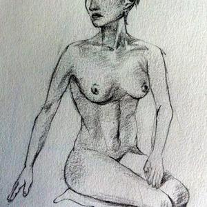 《人体坐姿》速写