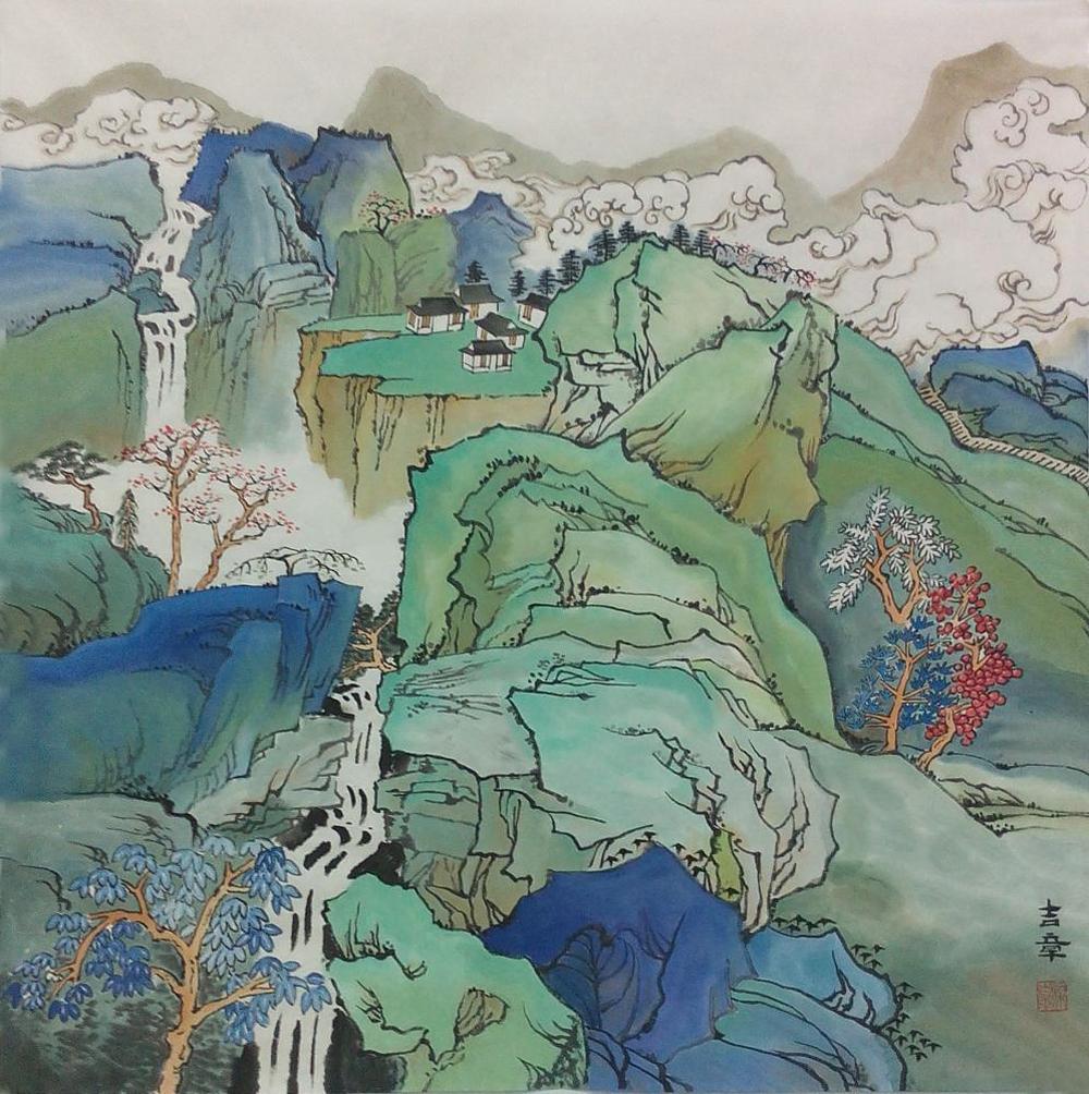 梁吉章作品欣赏:青绿山水