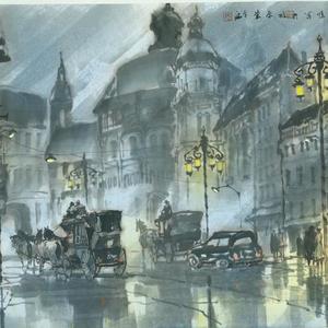 欧洲雨夜印象
