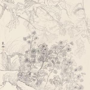 2014线描 微风吹雨雁初下-精致立场全国第二届现代工笔画展优秀奖