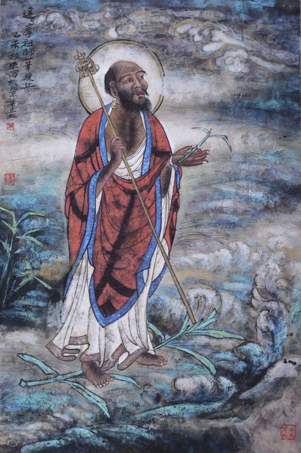 叶正虹作品欣赏:达摩一苇渡江