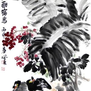 蕉荫酣宿鸟