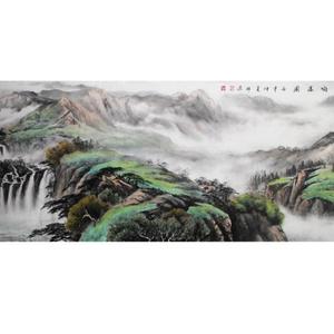 溪山响瀑图