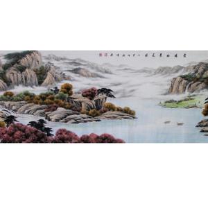 露珠红叶花图