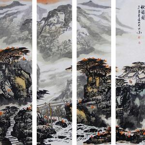 饶森林山水四条屏