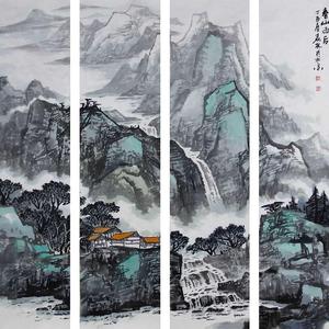 饶森林山水四条屏