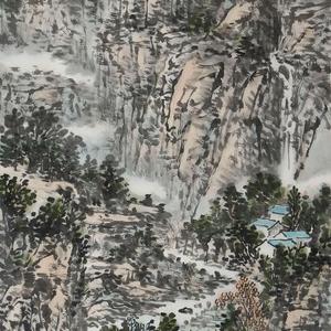 中国文化促进会艺委会学术委员 梁绪元山水