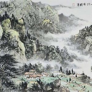 刘国强山水精品《山居农家》