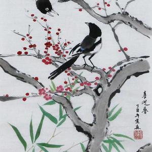贺森 花鸟