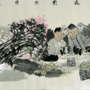 艺品作品4 月夏嬉戏图