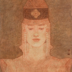 艺品作品5 蒙古女Ⅰ  纸本工笔