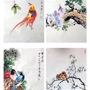 花鸟四条屏