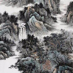 秋云流泉图