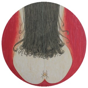 《毒系列--1》木板重彩画、金属箔