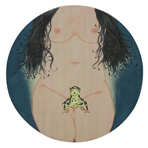 《毒系列--2》木板重彩画矿物色、金属箔