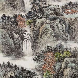 晴峦林泉图