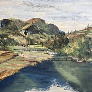 《桥下》布面油画