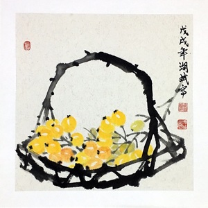 写意花鸟方形作品