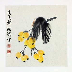 写意花鸟方形作品