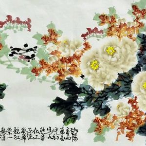 画家王跃峰牡丹国画