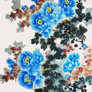画家王跃峰国画牡丹