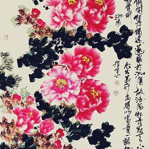 画家王跃峰牡丹画
