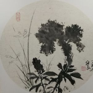 国画写意扇面小品