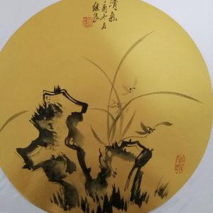 国画写意扇面小品
