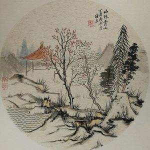 国画写意扇面小品