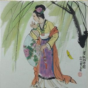 宝钗戏蝶图
