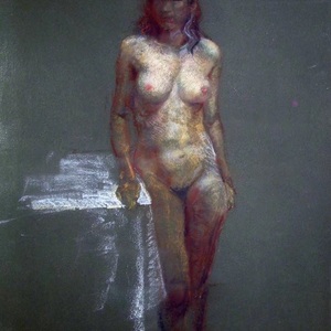 人体写生色粉画