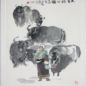 高原牧牛图